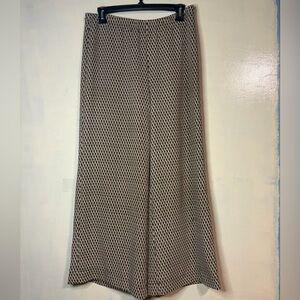 Chicos women’s wide leg pull on elastic waist pants geometric diamond 70s small